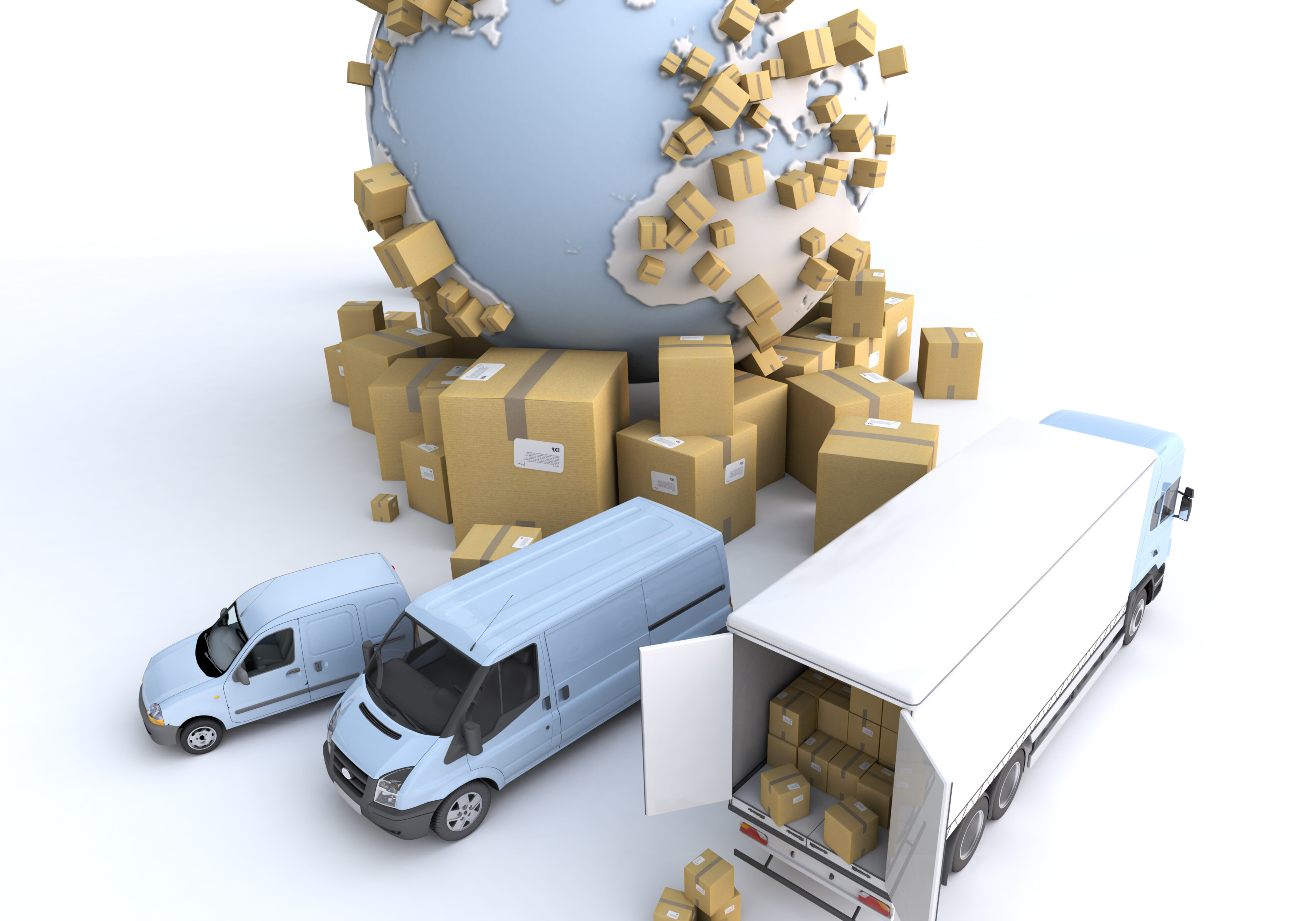 Unloading truck in an international transportation context